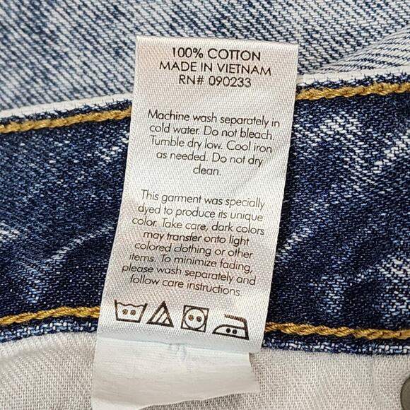 PacSun Men's Vintage Loose Crop Distressed Light Blue Denim Raw Hem Fringe Sz 34 - Picture 5 of 5